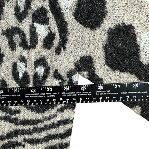Wildfox Leopard Animal Print Wool Alpaca Mohair Blend Oversized Cardigan | XS - Picture 10 of 11